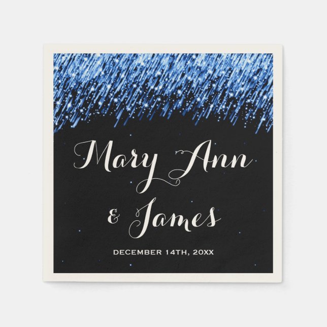 Guardanapo De Papel Estrelas de queda de festa de casamento "Azul de S (Frente)