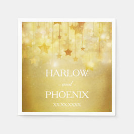 Guardanapo De Papel Estrelas Douradas brilhantes Casando Napkin