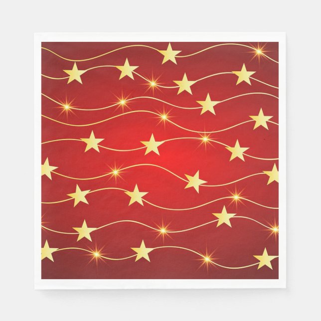Guardanapo De Papel Estrelas Douradas de Natal (Frente)