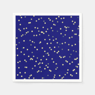 Guardanapo De Papel Estrelas Douradas em azul