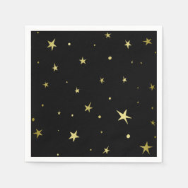 Guardanapo De Papel Estrelas Douradas na moda Black