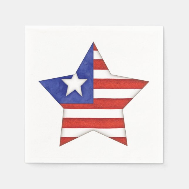 Guardanapo De Papel Estrelas e faixas (Frente)
