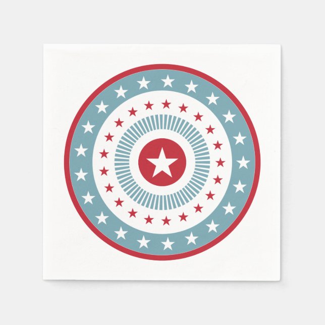 Guardanapo De Papel Estrelas e faixas 4 de julho Conjunto de guardanap (Frente)