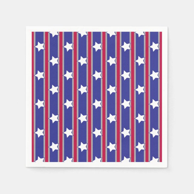 Guardanapo De Papel Estrelas e Gretas Patrióticas Divertidas e Ricos (Frente)