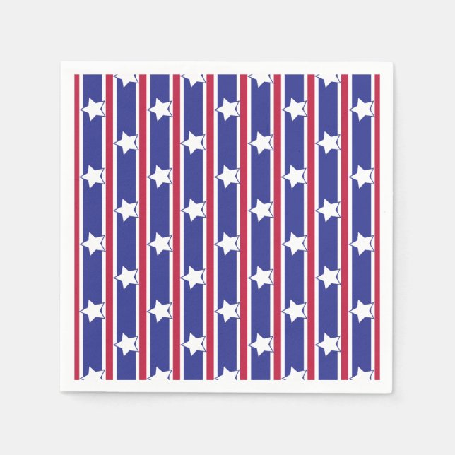 Guardanapo De Papel Estrelas e Gretas Patrióticas Divertidas e Ricos (Frente)