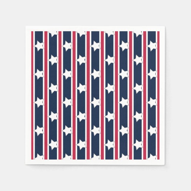 Guardanapo De Papel Estrelas e Gretas Patrióticas Divertidas e Ricos (Frente)