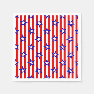 Guardanapo De Papel Estrelas e Greve 4 de julho Napkins
