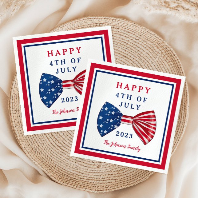 Guardanapo De Papel Estrelas E Stripes 4 De Julho (Stars And Stripes 4th Of July Napkins)