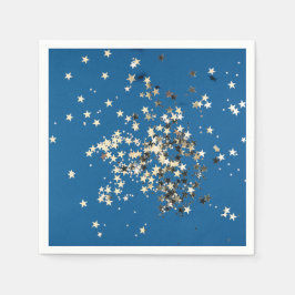 Guardanapo De Papel Estrelas Elegantes com Brilho Dourado em Guardanap