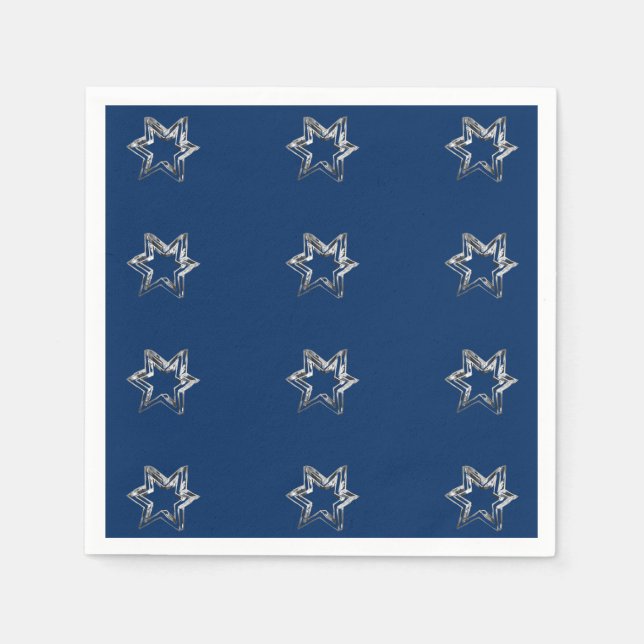 Guardanapo De Papel Estrelas Elegantes Estrelas Estrelas Cinzas de Pra (Frente)