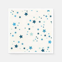 Guardanapo De Papel Estrelas em múltiplos tons azuis