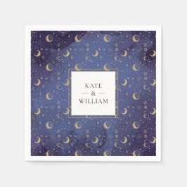 Guardanapo De Papel Estrelas Místicas Celestiais E Casamento De Lua