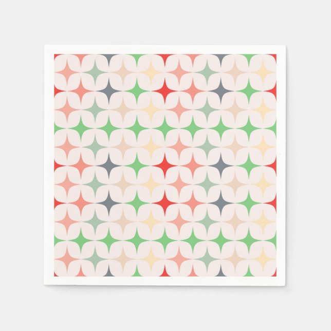 Guardanapo De Papel Estrelas Modernas do Século médio (Frente)