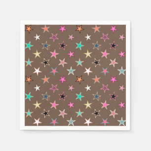 Guardanapo De Papel Estrelas Modernas, Taupe Tan e Pastas Múltiplas