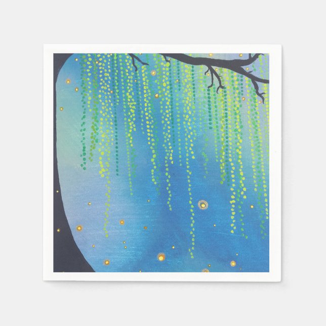 Guardanapo De Papel Estrelas noturnas e Insetos de raios (Frente)