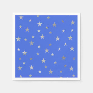 Guardanapo De Papel Estrelas prateadas e azul real