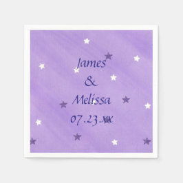 Guardanapo De Papel Estrelas Roxas e Brancas Personalizadas Napkins