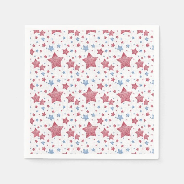 Guardanapo De Papel Estrelas Texturizadas 4 de julho de Celebração (Frente)