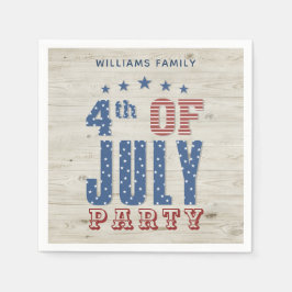 Guardanapo De Papel Estrelas Vermelhas Azuis Patrióticas Stripes | 4 d