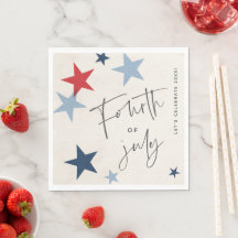 Estrelas Vermelhas e Azuis Festa Americana do 4 de