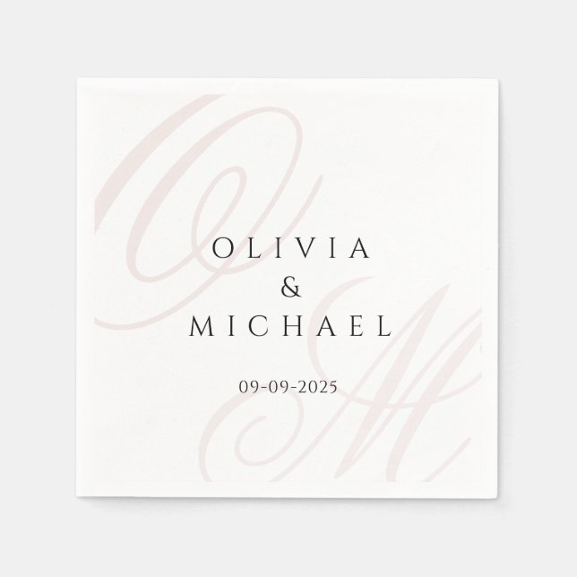 Guardanapo De Papel Eterno Casamento Napkins Nomes e Data Personalizad (Frente)