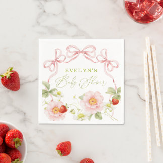 Guardanapo De Papel Etiqueta de Favor Gingham Doce Bebê Chamada