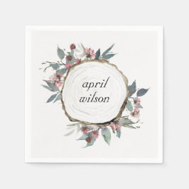 GUARDANAPO DE PAPEL ETIQUETA RUSTICA DE MADEIRA SELVAGEM DE RECIPIENTE