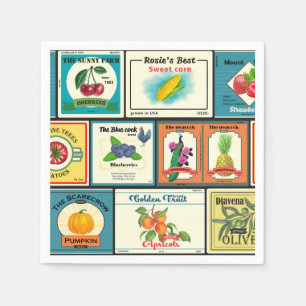 Guardanapo De Papel Etiquetas de Fruta em conserva