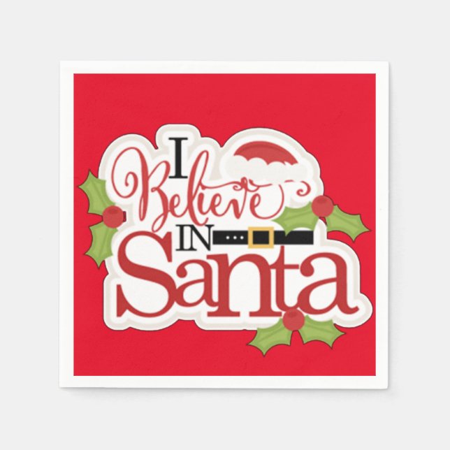 Guardanapo De Papel Eu Acredito Em Papais noeis (Frente)