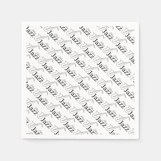 Guardanapo De Papel Eu adoro jazz (Frente)