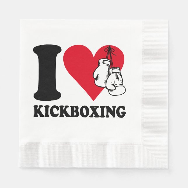 Guardanapo De Papel Eu adoro o kickboxe (Frente)
