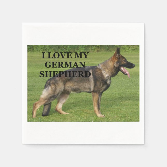 Guardanapo De Papel Eu adoro o meu german shepherd (Frente)