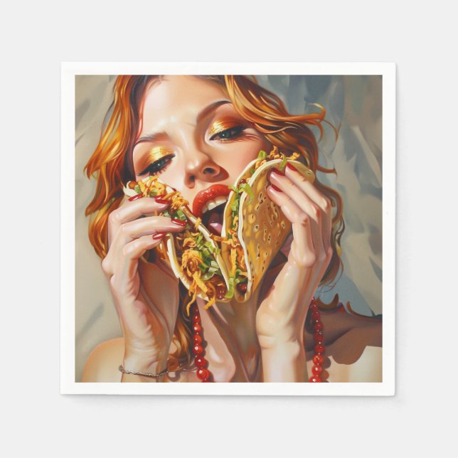Guardanapo De Papel Eu Adoro Tacos (Frente)