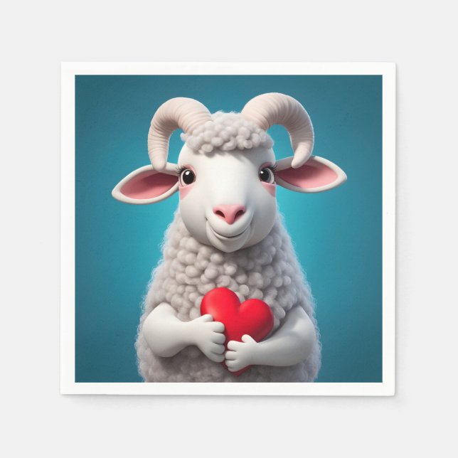 Guardanapo De Papel Eu Amo Ewe (Frente)
