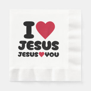 Guardanapo De Papel Eu amo Jesus e Jesus te ama cristão