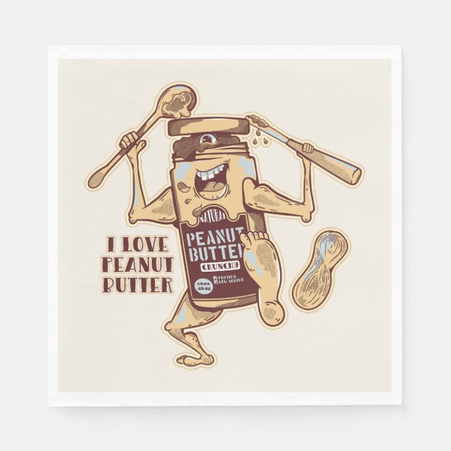 GUARDANAPO DE PAPEL EU AMO MANTEIGA DE PEANUA (Frente)