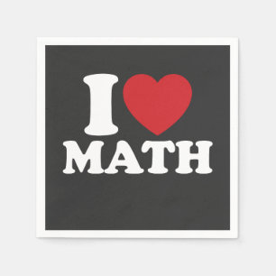Guardanapo De Papel Eu Amo Matemática I Heart Groovy Retro