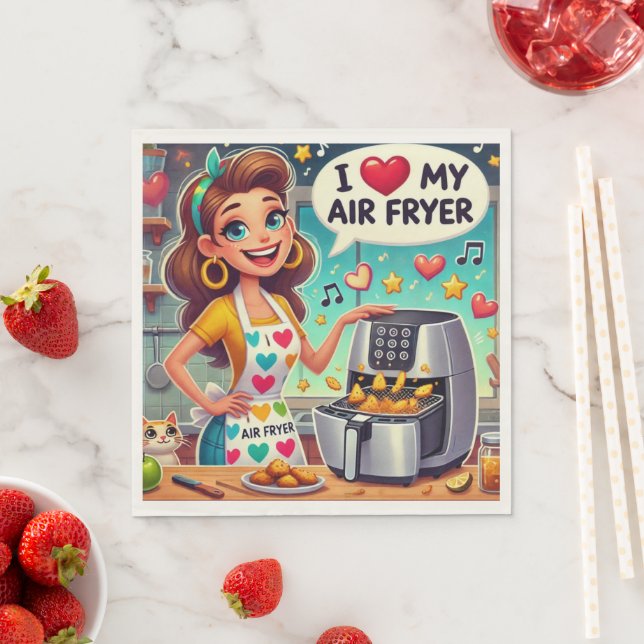 Guardanapo De Papel Eu Amo Meu Ar Fryer - Design Cozinhar (Insitu)
