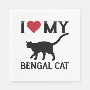 Guardanapo De Papel Eu Amo Meu Gato Bengal