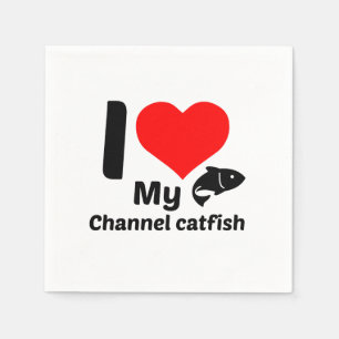 Guardanapo De Papel Eu amo meu peixe-gato do Canal