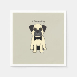 Guardanapo De Papel Eu Amo Meu Pug