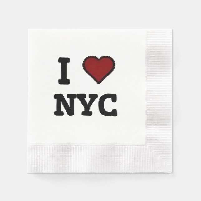 Guardanapo De Papel Eu Amo NYC coração (Frente)