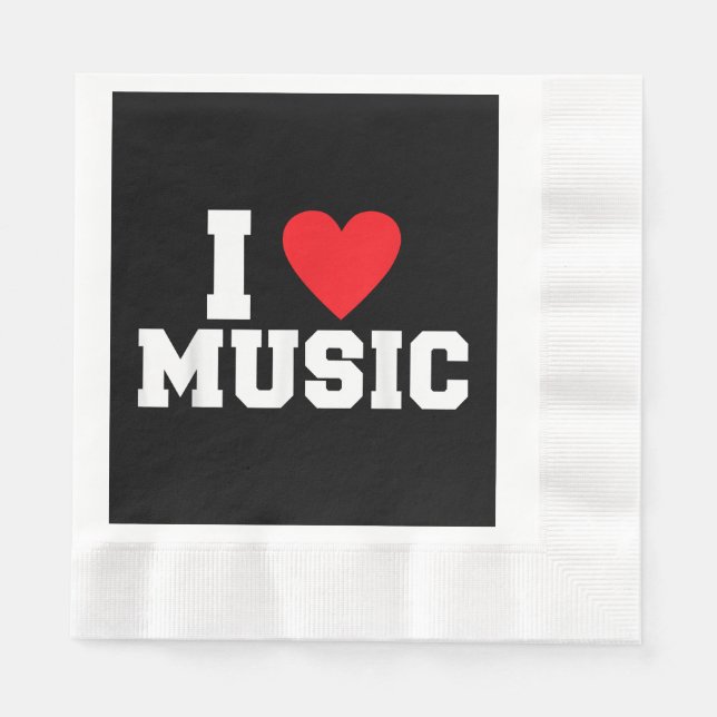 Guardanapo De Papel Eu amo o Music Lover (Frente)