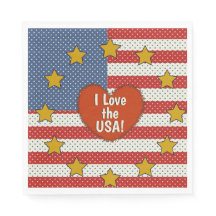 Eu Amo Os EUA - Red, White, Blue Polka Dot Flag