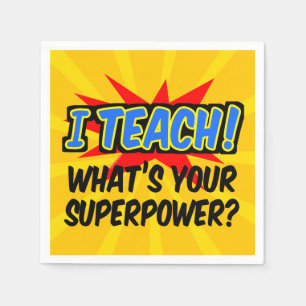Guardanapo De Papel Eu ensino o que é seu professor do super-herói d