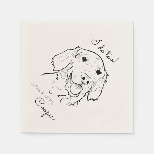 Guardanapo De Papel Eu Faço Muito Ouro Retriever Coquetel Napkin (Frente)