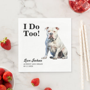 Guardanapo De Papel Eu faço Recepção de casamento de Buldogue American