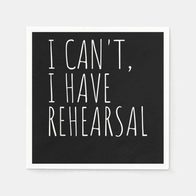 Guardanapo De Papel Eu Não Posso Testar A Ação Do Drama (Frente)