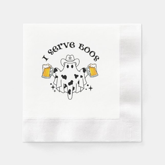 Guardanapo De Papel Eu sirvo Boos! Barman assustador (Frente)