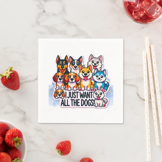 GUARDANAPO DE PAPEL EU SÓ QUERO TODOS OS CÃES AMANTES (Insitu)